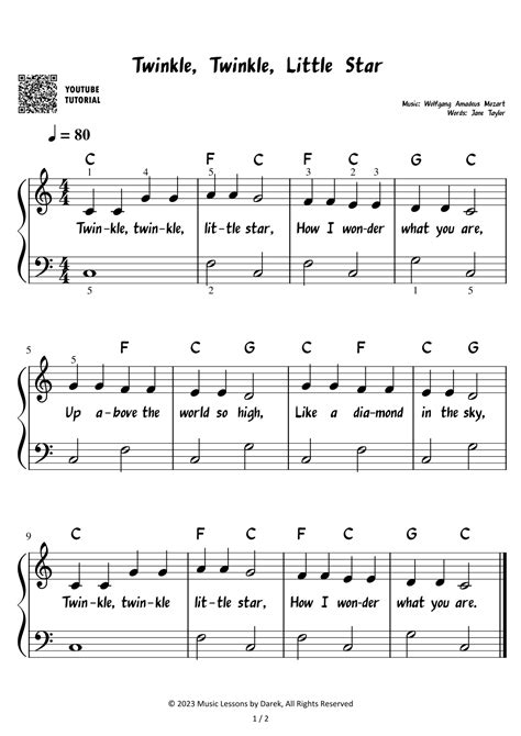 Twinkle, Twinkle, Little Star - Children Song [EASY] (arr. Darek) by ...