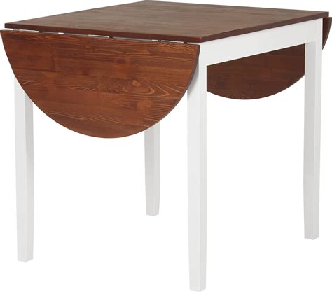 Amazon.com - HOMCOM 55" Solid Wood Kitchen Table, Drop Leaf Tables for ...