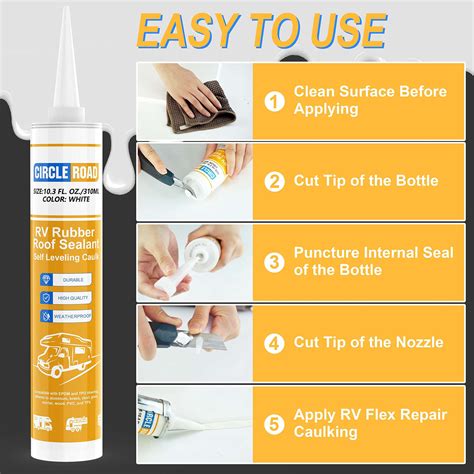 GetUSCart- CircleRoad Self Leveling Lap Sealant 4 Pack, RV Rubber Roof ...