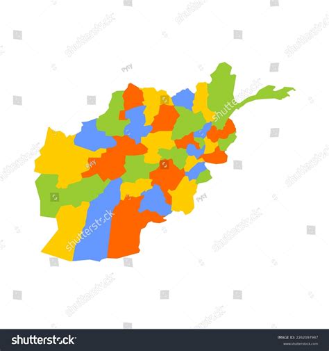 Afghanistan Political Map Administrative Divisions Provinces Stock Vector (Royalty Free ...