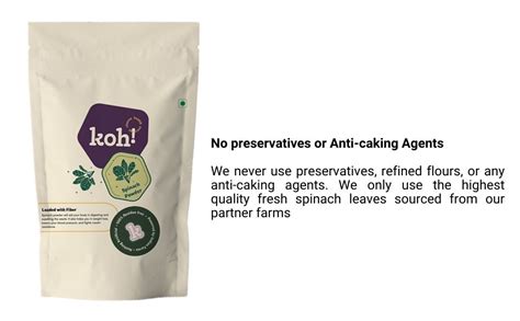 Koh! 100% Natural Spinach Powder | Palak | No Preservatives Or ...
