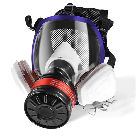 Reusable Full Face Respirator Mask with 40mm Activated Carbon Filter ...