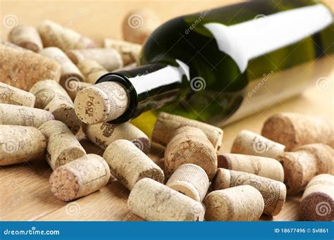Wine bottle and corks stock photo. Image of winery, natural - 18677496