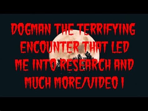 DOGMAN THE TERRIFYING ENCOUNTER THAT LED ME INTO RESEARCH AND MORE ...