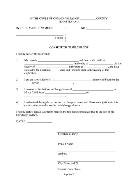 consent name change Doc Template | pdfFiller