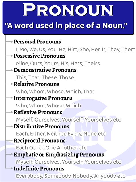 Pronoun - Definition, Types, Rules and Examples in English Grammar