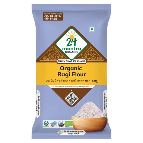 24 Mantra Organic Ragi Flour/Finger Millet/Nachni Flour - 500gms | Pack ...