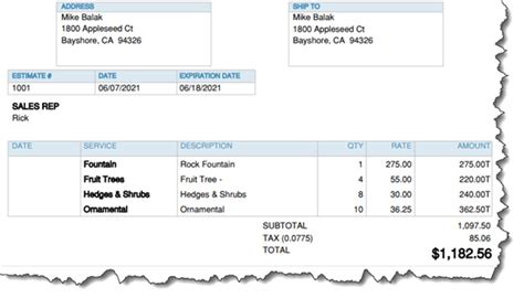 Image result for QuickBooks Estimate Template