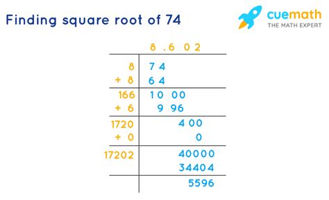 Square Root of 74 - How to Find the Square Root of 74? - Cuemath