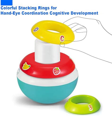Hola Roly-Poly Unicorn Stacker Toy with Rings and Rattle Sounds ...