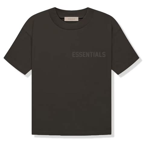 Fear Of God Essentials Logo Flocked Off Black T Shirt