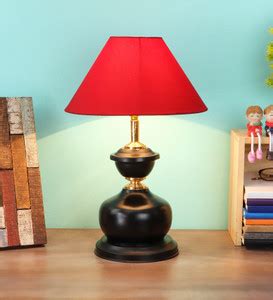 BrightDaisy 10" Red Shade with Black Lamp Base Table Lamp Price in ...