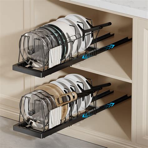 Amazon.com - Pots and Pans Organizer Under Cabinet, 2 Pack Pull Out ...