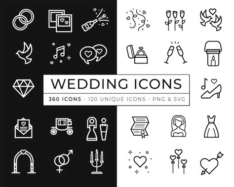 Wedding Icons / Marriage Icon Pack / Wedding Elements Clipart - Etsy India