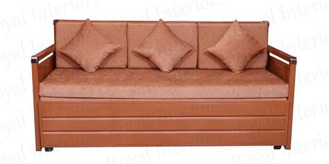 Royal Interiors Zecren 3 Seater Metal Sofa Cum Bed with Hydraulic ...