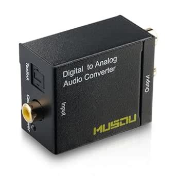 Musou Digital Optical Coax to Analog RCA Audio Converter Adapter ...
