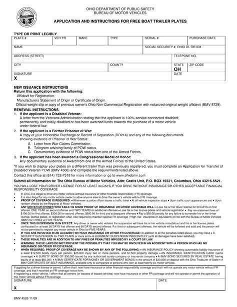 Form Bmv 4526 Ohio ≡ Fill Out Printable PDF Forms Online