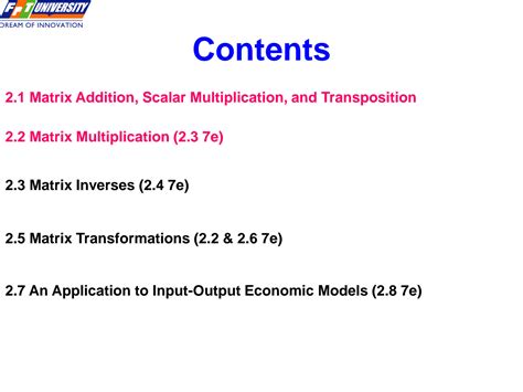 Image result for Matrix Algebra and Its Application Chapter Two