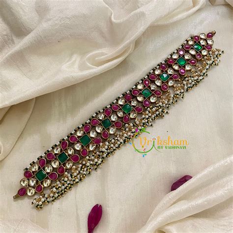 Exquisite Jadau Kundan High Neck Choker -J993 – vrikshamindia