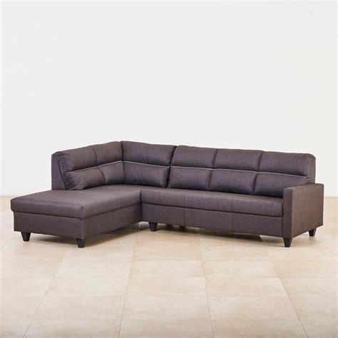 Buy Helios Clary Fabric 3-Seater Left Corner Sofa with Chaise - Brown ...