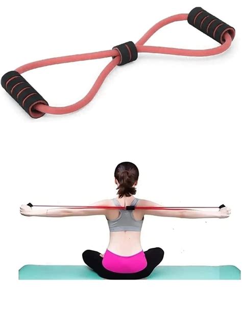 IDELLA Resistance Yoga Tube Band - 6.8kg (15lbs) Figure 8 Shaped Latex ...