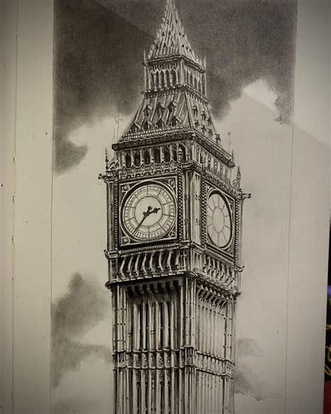 Big Ben Sketch Big Ben And London Eye – James Cook Artwork Shop