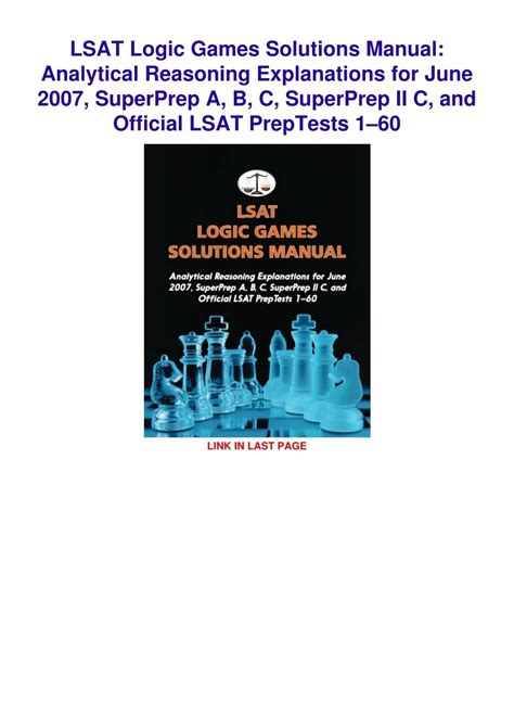 PPT - PDF_ LSAT Logic Games Solutions Manual: Analytical Reasoning ...