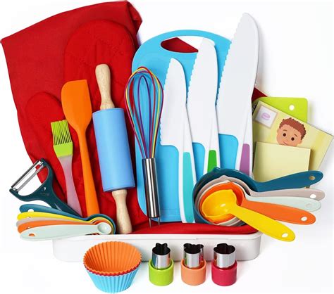 Amazon.com: Kidz Cooking and Baking Supplies Set with Gift Storage Box ...
