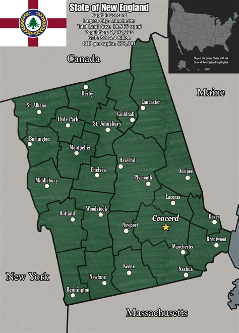 New England: What if Vermont and New Hampshire were united as one state ...