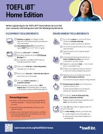 Pruebas en el hogar para la prueba TOEFL iBT