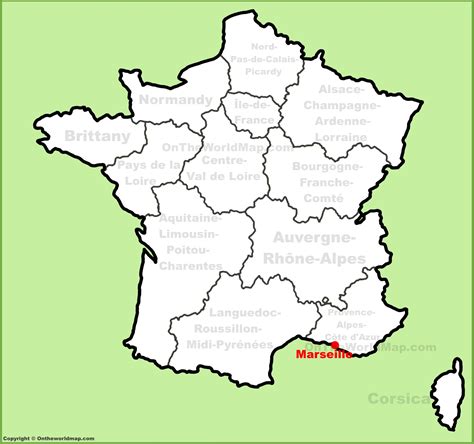 Marseille location on the France map - Ontheworldmap.com
