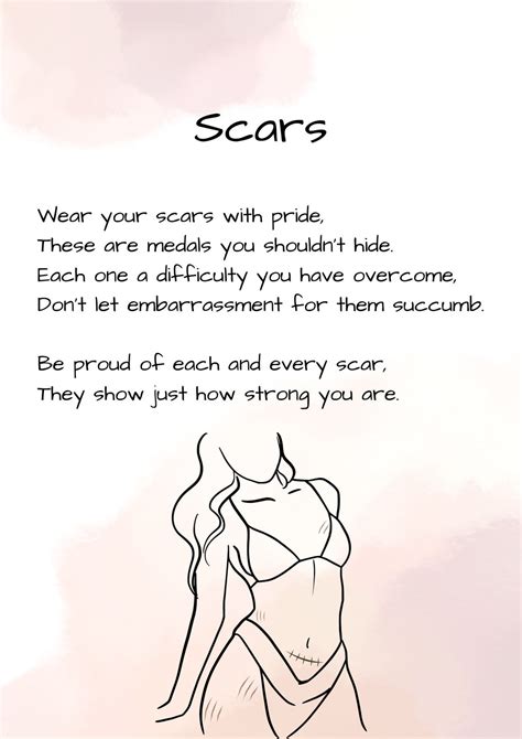 Scars - Body Positive Poem - A4 Mental Health Poem Print - Body Image ...