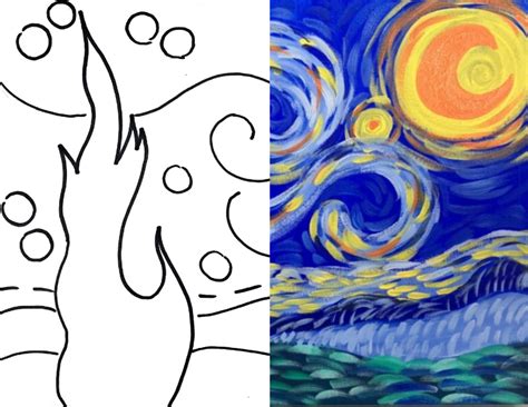 Van Gogh Starry Night Tutorial 的图像结果