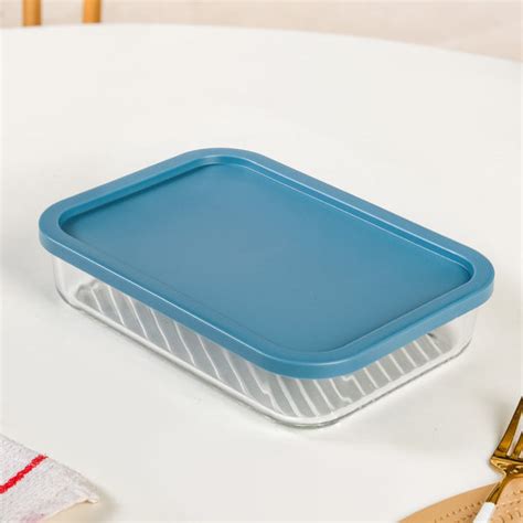 Grooved Base Glass Airtight Containers Set Of 7 Online - Premium Lunch ...