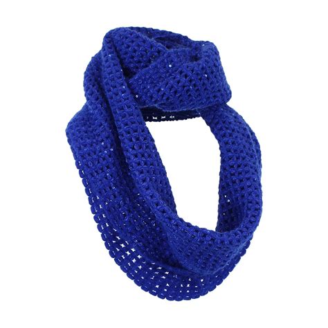 Buy Women's Blue Open Weave Knit Infinity Scarf with Sequin Sparkle at ...