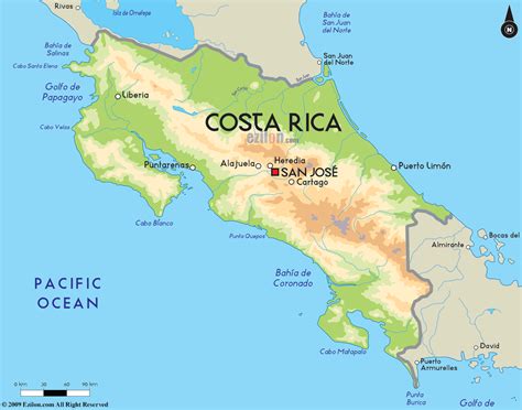 Road Map of Costa Rica and Costa Rica Road Maps