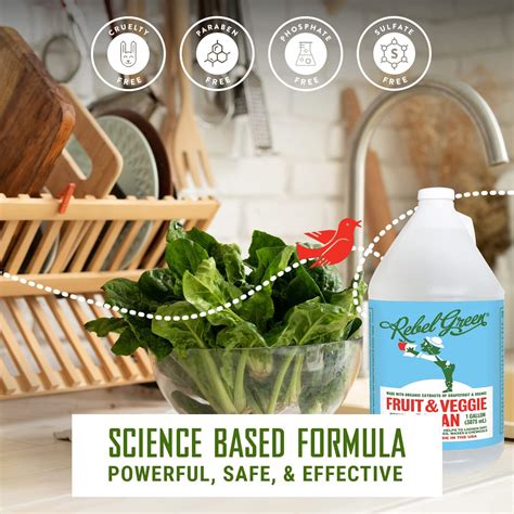 Rebel Green Fruit & Veggie Wash – Natural Produce Wash – Plant-Based ...