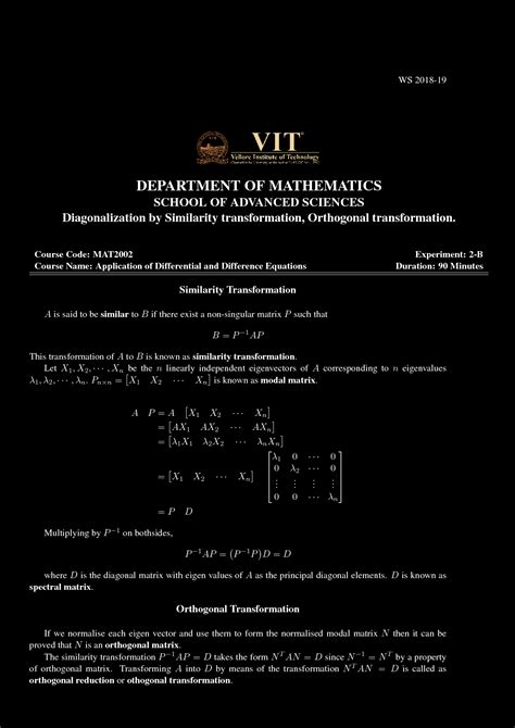 Image result for Orthogonal Transformation Diagonalization