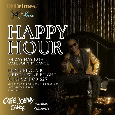 19 Crimes Happy Hour, Cafe Johnny Canoe, Royalton, 10 May 2024 | AllEvents