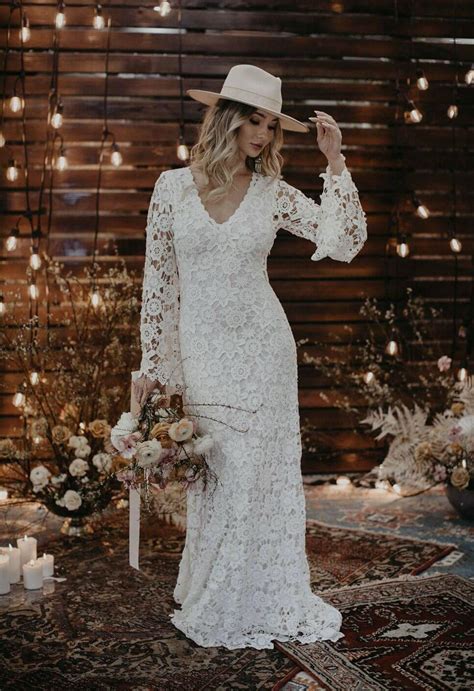 Bohemian wedding dress with sleeves 60 photos - Astyledwedding.com