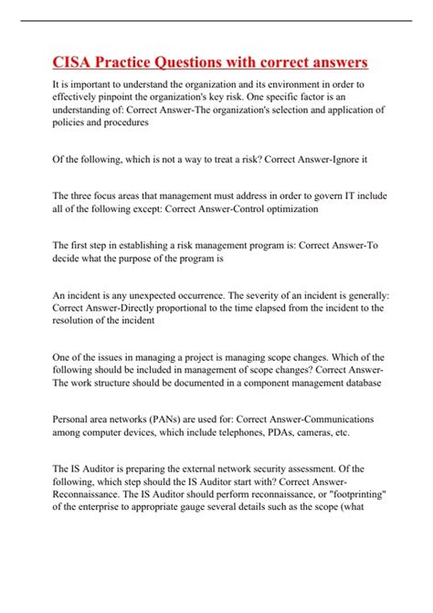 Image result for CISA Practice Questions