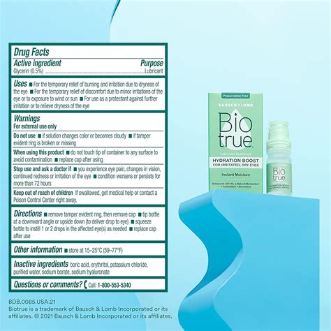Biotrue Hydration Boost Eye Drops, Preservative Free, Soft Contact Lens ...