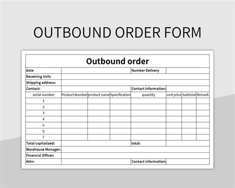 Sample Order Form in Excel 的图像结果