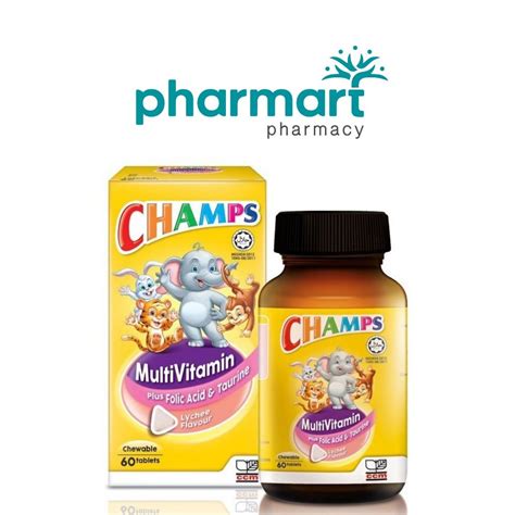 Champs Multivitamin + Folic Acid & Taurine lychee 60's | Shopee Malaysia