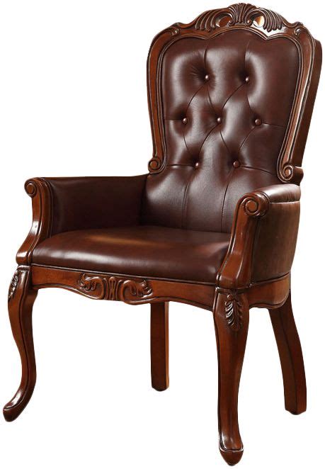 娅乔 美式 实木皮艺 餐椅 高档餐厅家用 意式简约 软包靠背 休闲椅