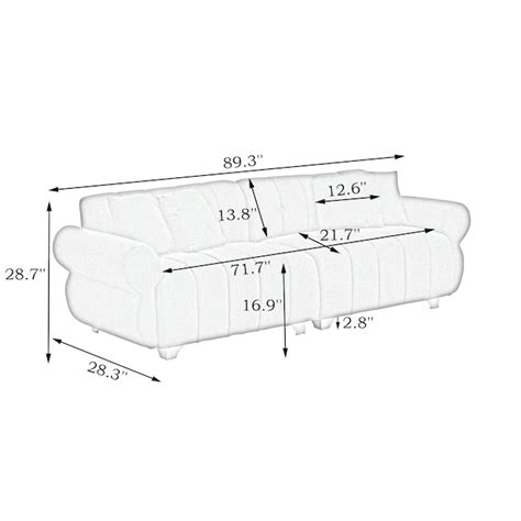 Bybafun 89.3-Inches Modern Black Velvet Sofa in the Couches, Sofas ...