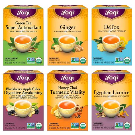 Amazon.com : Yogi Tea Digestion & Detox Variety Pack - 16 Tea Bags per ...