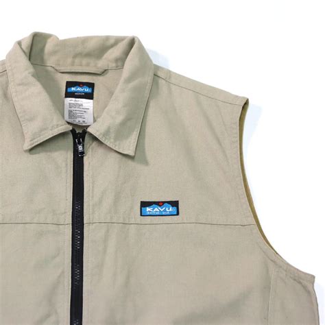 [M] 00's KAVU Cotton Canvas Vest Ivory | mongos