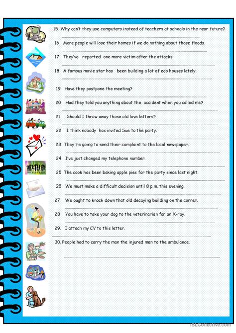 REVISITING THE PASSUVE: Español ELE hojas de trabajo pdf & doc