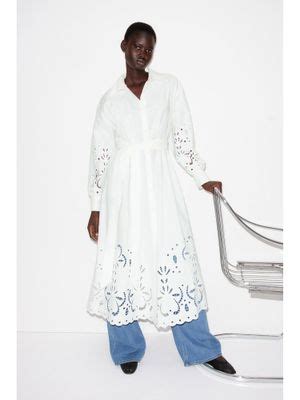 Buy H&M Broderie Anglaise Shirt Dress White (XXS) Online